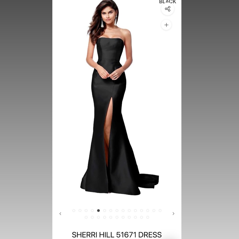 Sherri Hill Elegant Black Strapless Dress